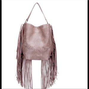 Last one!!!Trendy Faux Leather Hobo Fringe Bag